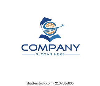 Study in Abroad , Travel logo concept,. this file is fully editable