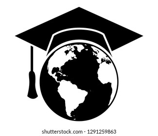 Study Abroad Worldwide Education Vector Icon Illustration Symbol