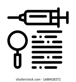 study of action of injection icon vector. study of action of injection sign. isolated contour symbol illustration