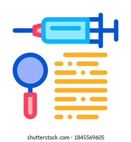 study of action of injection icon vector. study of action of injection sign. color contour symbol illustration