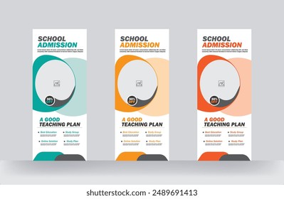 Studienzulassung Roll-up Banner- und Rack-Karten-Design Vorlage 