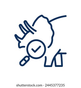 Study Archeology Icon: Thin Line Illustration for Discovery and Historical Research - Popular Child's Hobby Leisure Activity.
