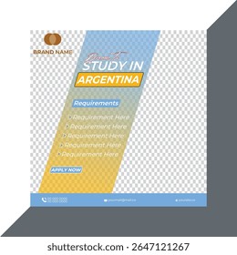 Study in Argentina Educational Travel Social Media Post Template