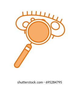 Study of bacteria with magnifying glass