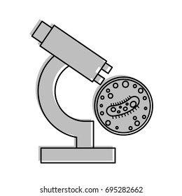 Study of bacteria with microscope