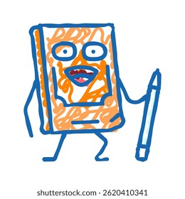 study book character doodle icon sketch vector. study book character sign. isolated symbol illustration