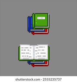 Study books, pixel art object illustration 