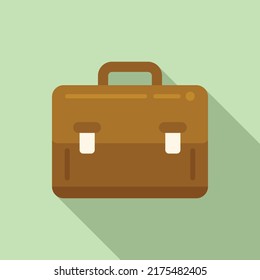 Study briefcase icon flat vector. Degree education. Student college