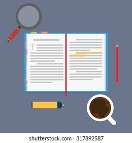 Study by reading a book and bookmark the important thing