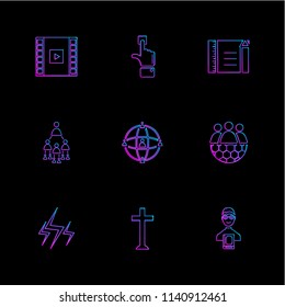 study  calculator  video  user  networking  religion  paint   art  directory  folder  globe  cross  church  christan  icon vector design  flat  collection style creative  icons