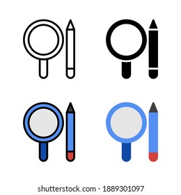 Study Case Search Investigation Icon, Logo, and illustration Vector