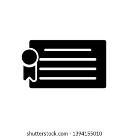Study certificate symbol, Bachelors certificate degree icon. Outline bachelors certificate degree vector icon for web design, Filled diploma super icon. Diploma vector illustration use for web site