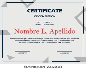 Study certificate template. Academic diploma. Modern and minimalist.