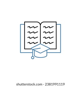 study concept line icon. Simple element illustration.study concept outline symbol design.