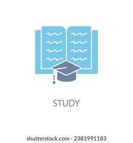 study concept line icon. Simple element illustration.study concept outline symbol design.