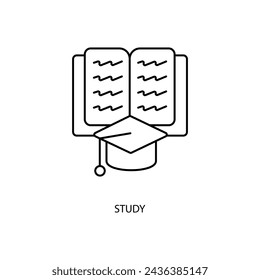 study concept line icon. Simple element illustration. study concept outline symbol design.