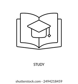 study concept line icon. Simple element illustration. study concept outline symbol design.