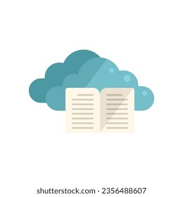 Study data cloud icon flat vector. Distance training. Online course isolated