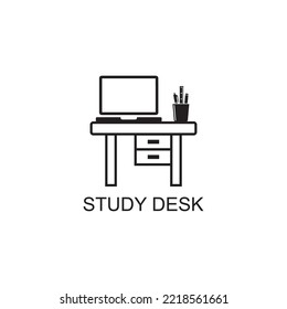 Study Desk Icon , Education Icon