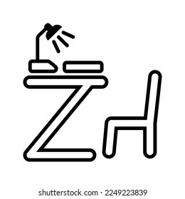 study desk icon flat vecktor trendy popular simple