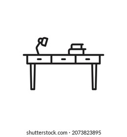 study desk icon. high quality icons suitable for furniture business, internet, web design graphic assets, apps, drawing and coloring books, print media, etc. EPS 10 vector line icon on a white backgro