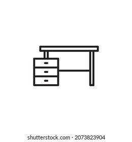 icono del escritorio de estudio. iconos de alta calidad adecuados para el negocio de muebles, internet, diseño web activos gráficos, aplicaciones, libros de dibujo y coloreado, medios impresos, etc. Icono de línea vector EPS 10 en fondo blanco