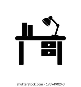 Study Desk Icon Isolated Vector