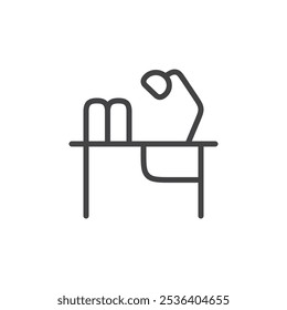 Lernpultsymbol Dünner Umriss Kunstsymbol