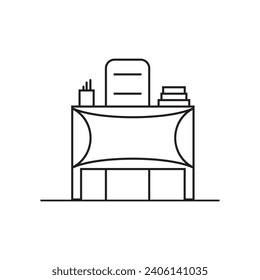 study desk icon vector ilustration logo design