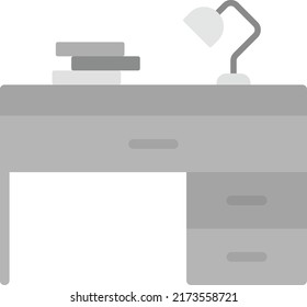 Study Desk Icon Vector Image. Can Also Be Used For School And Geometric Tools. Suitable For Mobile Apps, Web Apps And Print Media.