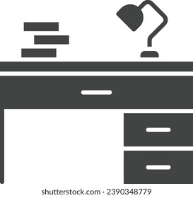 Study Desk icon vector image. Suitable for mobile application web application and print media.