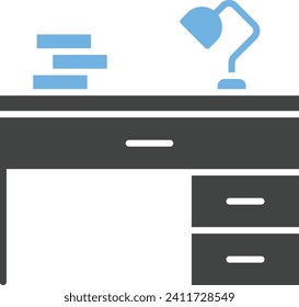 Study Desk Symbol Vektorbild. Geeignet für mobile Applikationen und Printmedien.