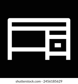study desk icon vector outline