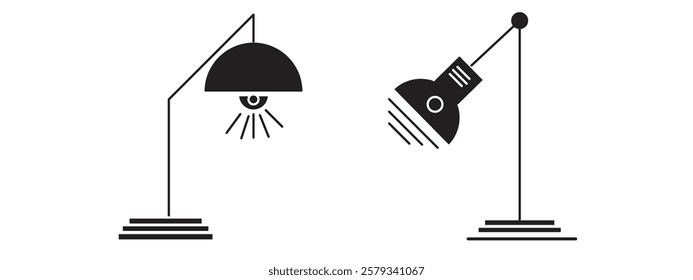 study desk lamp vector icon, and also suitable for office work lamps, eps 10 on a white background.