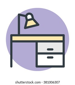 Study Desk Vector Icon