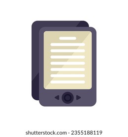 Study ebook icon flat vector. Digital education. School tablet isolated