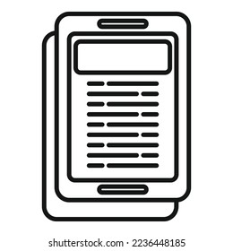 Study ebook icon outline vector. Digital education. School tablet