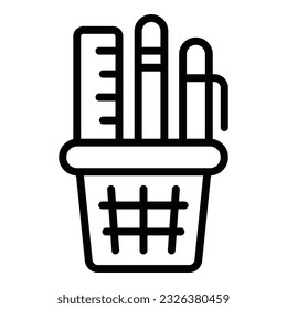 Study elements icon outline vector. Data learn. Paper digital