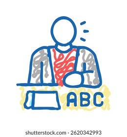 study english doodle icon sketch vector. study english sign. isolated symbol illustration
