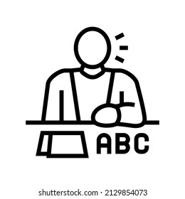 study english line icon vector. study english sign. isolated contour symbol black illustration