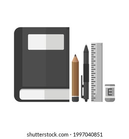 Study equipment collection vector illustration, high quality flat design illustration. 