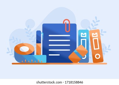 estudio de la ilustración concepto de equipo plano. vector del concepto de educación