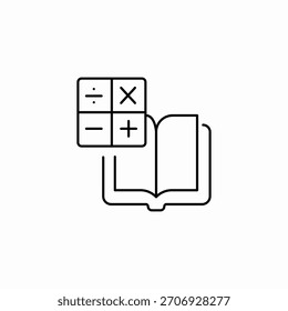 Vector de signo de icono de libro de texto financiero de estudio