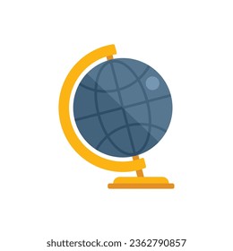 Study globe icon flat vector. School master. Training success isolated