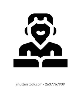 study glyph icon. Strong and solid vector icon for websites, mobile interfaces, presentations, and visual branding. High quality and easy to edit.