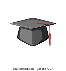 study graduation hat cartoon. tassel graduate, academy object, high grad study graduation hat sign. isolated symbol vector illustration