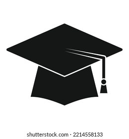 Study graduation hat icon simple vector. College diploma. Student school
