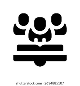 Icono de glifo de grupo de estudio. Icono de Vector fuerte y sólido para Sitios web, interfaces móviles, presentaciones y marca visual. Alta calidad y fácil de editar.
