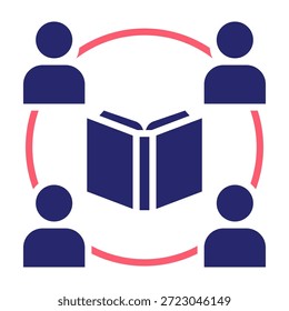 Ilustración vectorial de estilo de relleno de color de icono de grupo de estudio
