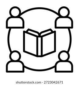 Ilustração do vetor de estilo de linha do ícone do grupo de estudo